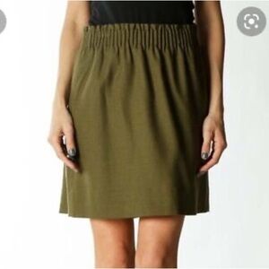 J. Crew Olive Green Wool Blend Mini Skirt with Pockets- 4